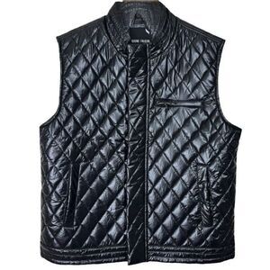Stone Falcon Wms Sz Med Black Full Zip Light Quilted Puffer Vest